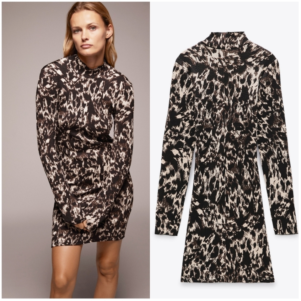 NWT ZARA | Printed Jacquard Dress